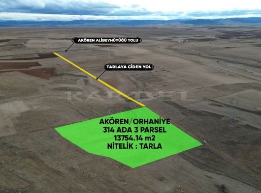AKÖREN ORHANİYE ALİBEYHÜYÜĞÜ YOLU YAKIN SATILIK MÜSTAKİL TARLA