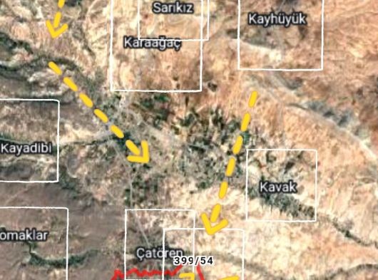 AKÖREN TÜLCE ÇATÖREN SATILIK MÜSTAKİL 2907m2 SULAK TARLA
