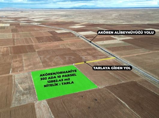 AKÖREN ORHANİYE ASFALTA 100m SULAK SATILIK MÜSTAKİL 12.882mTARLA