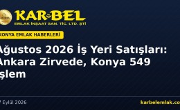 Ağustos 2026 İş Yeri Satışları: Ankara Zirvede, Konya 549 İşlem