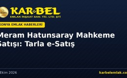 Meram Hatunsaray Mahkeme Satışı: Tarla Parselleri e-Satış’ta (13–30 Ekim 2026)