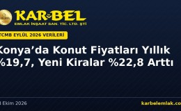 Konya’da Konut Fiyatları Yıllık %19,7, Yeni Kiralar %22,8 Arttı: TCMB Eylül 2026 Verileri