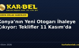 Konya’nın Yeni Otogarı İhaleye Çıkıyor: Büyükkayacık’taki 14.500 m²’lik Terminal İçin Teklifler 11 Kasım’da